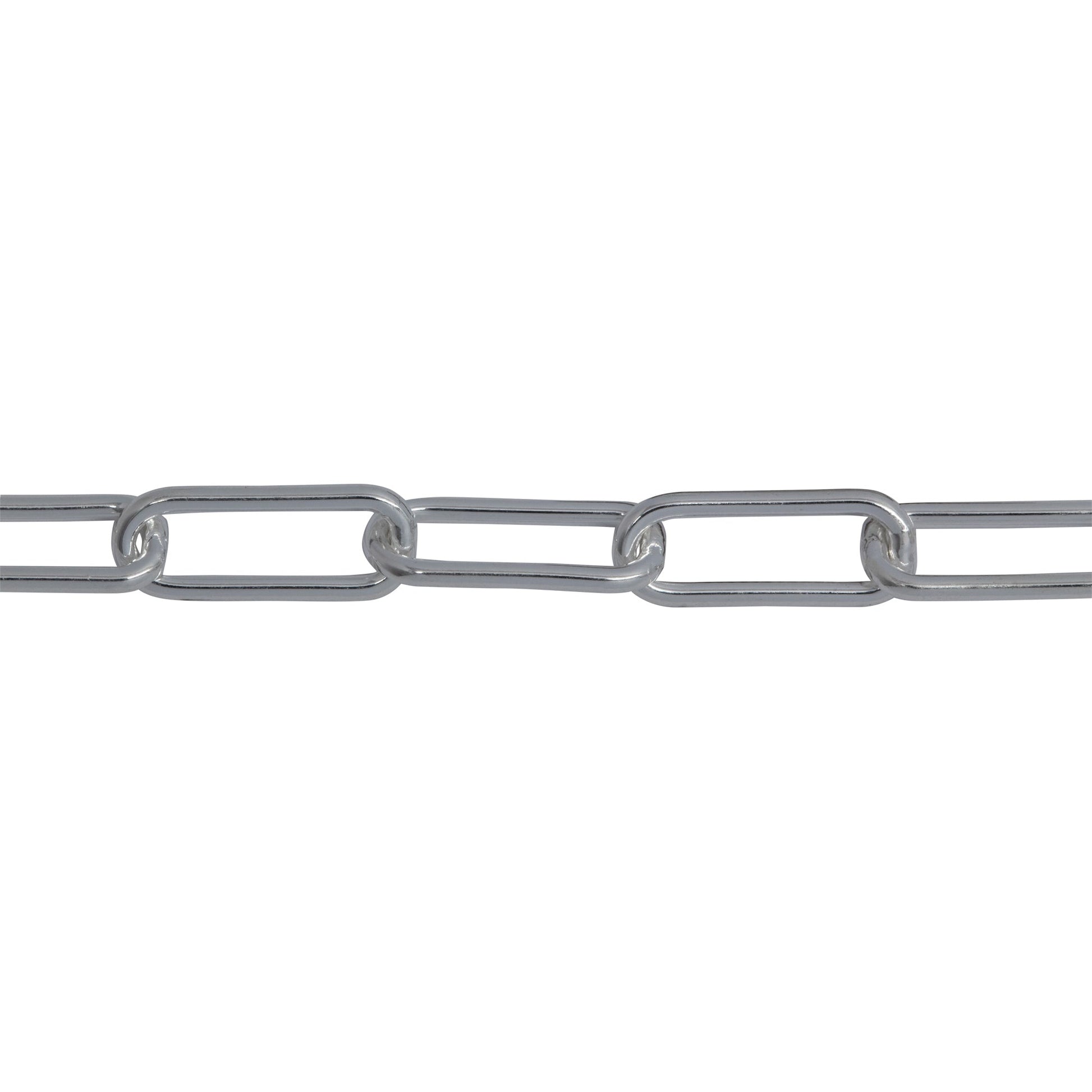 Chain by Foot. Sterling Silver 4.43mm Width by 11.38mm Length, Smooth Elongated Cable Chain. Price per: 1 Foot.