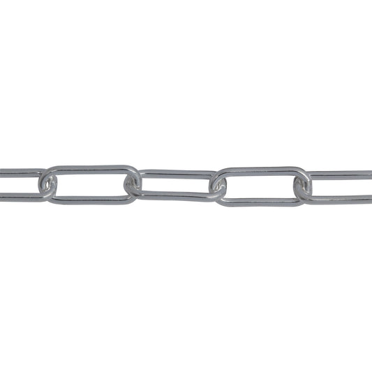 Chain by Foot. Sterling Silver 4.43mm Width by 11.38mm Length, Smooth Elongated Cable Chain. Price per: 1 Foot.