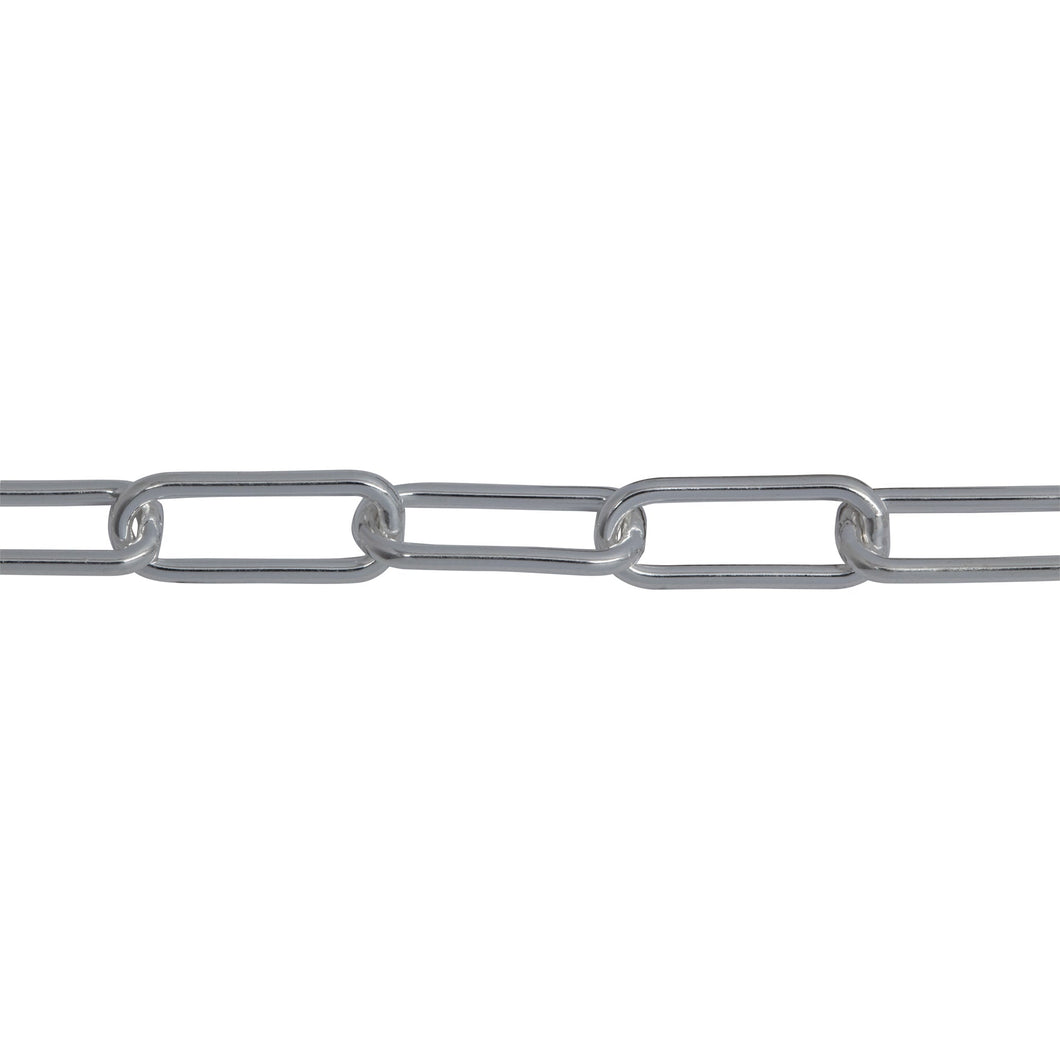 Chain by Foot. Sterling Silver 4.43mm Width by 11.38mm Length, Smooth Elongated Cable Chain. Price per: 1 Foot.