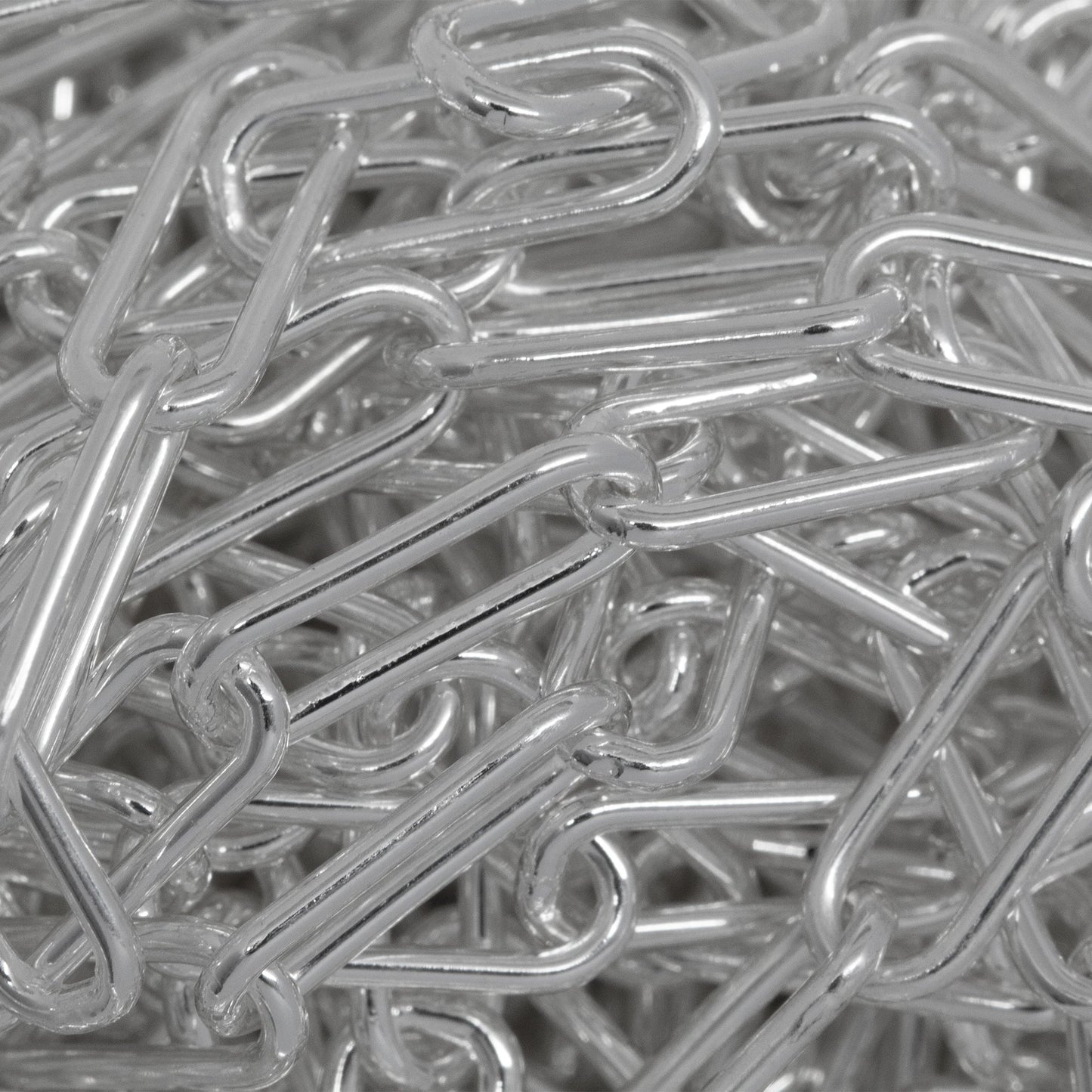Sterling Silver 4.43mm Width by 11.38mm Length, Smooth Elongated Cable Chain. Price per: 1 Foot.