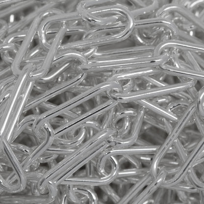 Sterling Silver 4.43mm Width by 11.38mm Length, Smooth Elongated Cable Chain. Price per: 1 Foot.