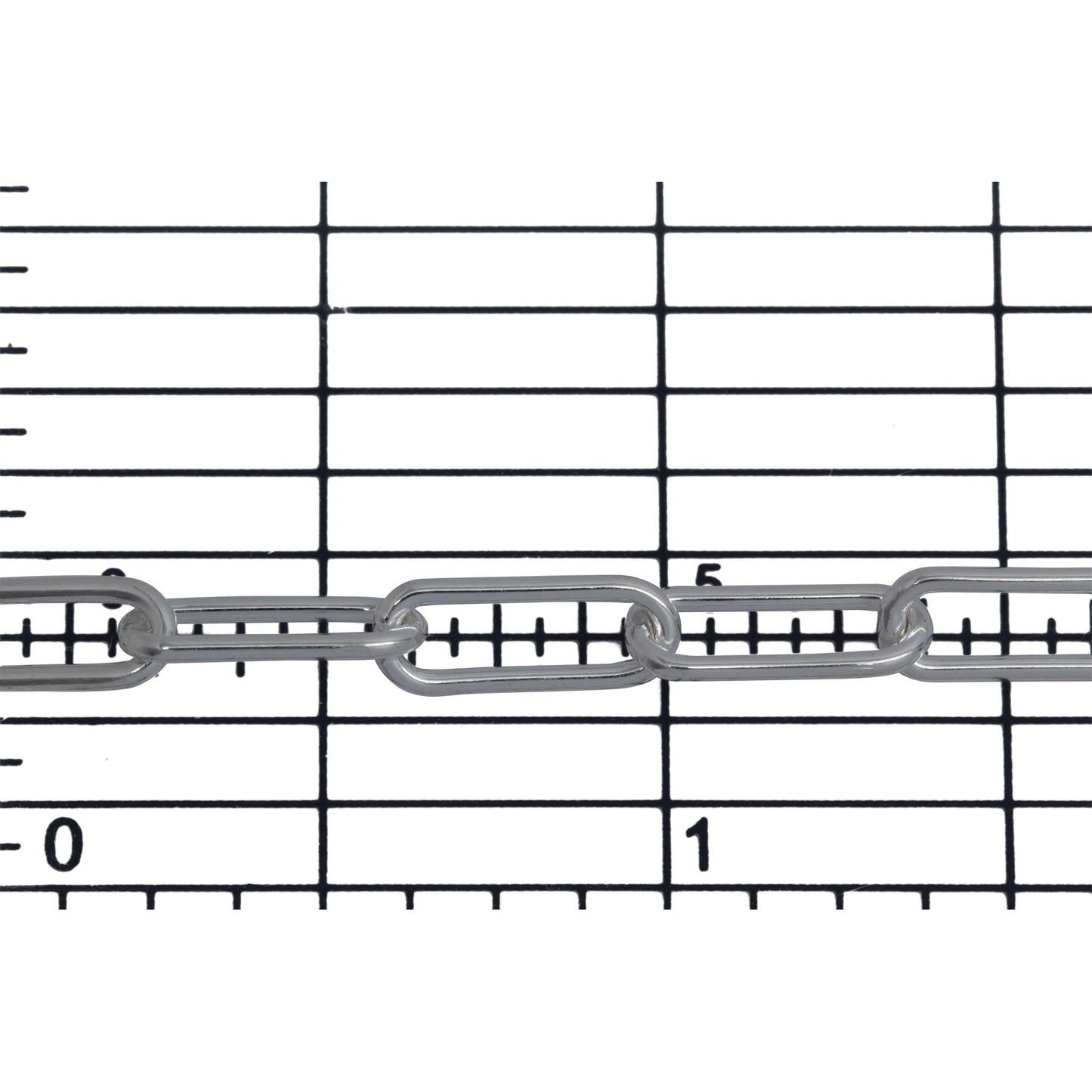 Sterling Silver 4.43mm Width by 11.38mm Length, Smooth Elongated Cable Chain. Price per: 1 Foot.
