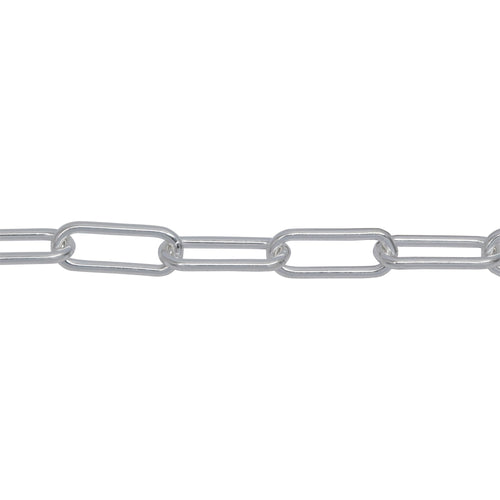 Chain by Foot. Sterling Silver 5.00mm Width by 13.00mm Length, Smooth Elongated Cable Chain. Price per: 1 Foot.