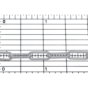 Sterling Silver 5.00mm Width by 13.00mm Length, Smooth Elongated Cable Chain. Price per: 1 Foot.