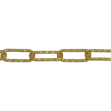 Load image into Gallery viewer, Chain by Foot. Sterling Silver - Gold Plated 5.00mm Width by 12.80mm Length, Diamond Cut Elongated Cable Chain. Price per: 1 Foot.
