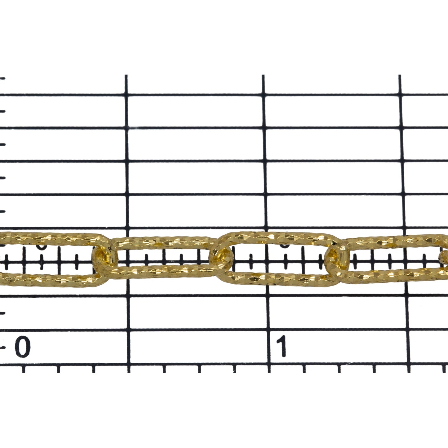 Sterling Silver - Gold Plated 5.00mm Width by 12.80mm Length, Diamond Cut Elongated Cable Chain. Price per: 1 Foot.