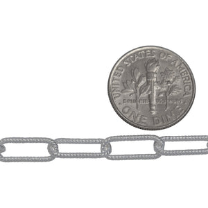 Sterling Silver 5.00mm Width by 12.80mm Length, Twisted Elongated Cable Chain. Price per: 1 Foot.