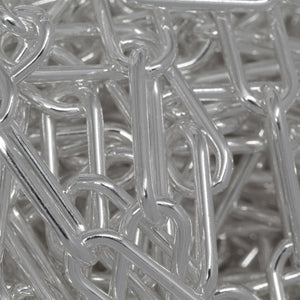 Sterling Silver 6.00mm Width by 15.50mm Length, Smooth Elongated Cable Chain. Price per: 1 Foot.