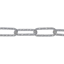 Load image into Gallery viewer, Chain by Foot. Sterling Silver 6.00mm Width by 15.50mm Length, Diamond Cut Elongated Cable Chain. Price per: 1 Foot.
