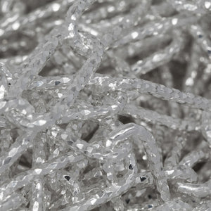 Sterling Silver 6.00mm Width by 15.50mm Length, Diamond Cut Elongated Cable Chain. Price per: 1 Foot.