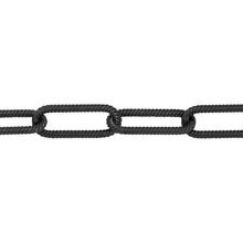 Load image into Gallery viewer, Chain by Foot. Sterling Silver - Rhodium Plated 6.00mm Width by 15.50mm Length, Twisted Elongated Cable Chain. Price per: 1 Foot.
