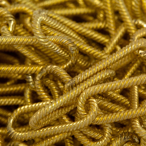 Sterling Silver - Gold Plated 6.00mm Width by 15.50mm Length, Twisted Elongated Cable Chain. Price per: 1 Foot.