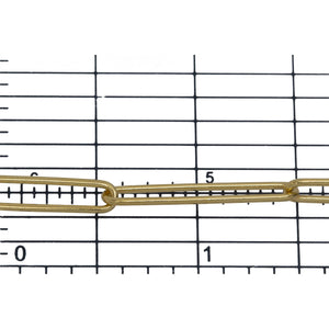 Sterling Silver - Gold Plated 4.50mm Width by 24.70mm Length, Smooth Elongated Cable Chain. Price per: 1 Foot.