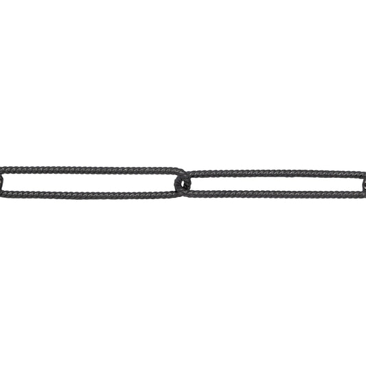 Chain by Foot. Sterling Silver - Rhodium Plated 4.30mm Width by 24.50mm Length, Twisted Elongated Cable Chain. Price per: 1 Foot.