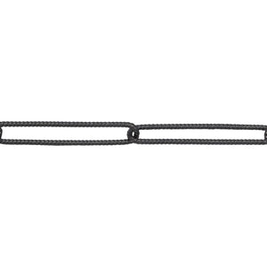 Chain by Foot. Sterling Silver - Rhodium Plated 4.30mm Width by 24.50mm Length, Twisted Elongated Cable Chain. Price per: 1 Foot.