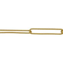 Load image into Gallery viewer, Chain by Foot. Sterling Silver - Gold Plated 4.30mm Width by 24.50mm Length, Twisted Elongated Cable Chain. Price per: 1 Foot.
