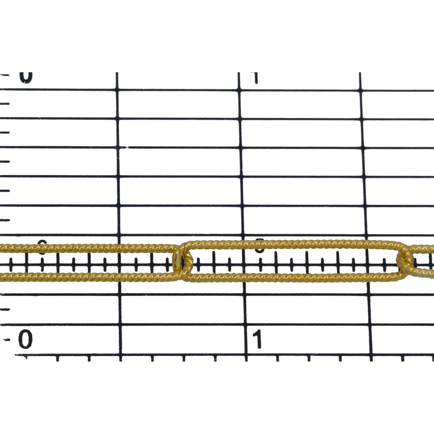 Sterling Silver - Gold Plated 4.30mm Width by 24.50mm Length, Twisted Elongated Cable Chain. Price per: 1 Foot.