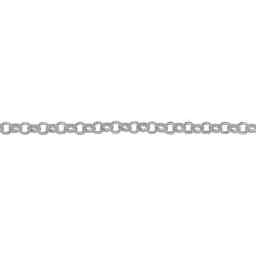 Chain by Foot. Sterling Silver 2.30mm Width / Length Rolo Chain. Price per: 1 Foot.