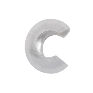 Crimps & Crimp Covers. Sterling Silver 4.0mm Crimp Covers. Quantity Per Pack: 20 Pieces.