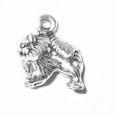 Charms. Sterling Silver, 8.7mm Width by 4.6mm Length by 10.2mm Height, Small Pomeranian Dog Charm. Quantity Per Pack: 1 Piece.