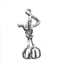 Charms. Sterling Silver, 12.2mm Width by 9.1mm Length by 25.0mm Height, Egg Beater Charm. Quantity Per Pack: 1 Piece.