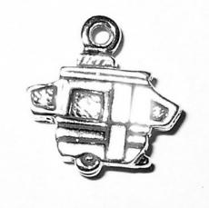 Charms. Sterling Silver, 13.2mm Width by 3.7mm Length by 13.3mm Height, Pop Up Camper Charm. Quantity Per Pack: 1 Piece.