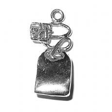 Charms. Sterling Silver, 11.38mm Width by 7.8mm Length by 22.7mm Height, Tea Bag Charm. Quantity Per Pack: 1 Piece.