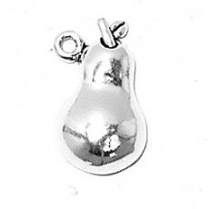 Charms. Sterling Silver, 11.4mm Width by 4.8mm Length by 18.3mm Height, Pear with Joy engraved, Charm. Quantity Per Pack: 1 Piece.