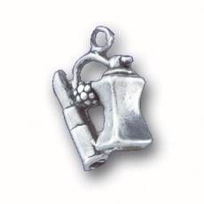 Charms. Sterling Silver, 12.8mm Width by 7.2mm Length by 17.2mm Height, Lipstick with Atomizer Charm. Quantity Per Pack: 1 Piece.