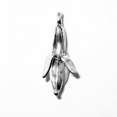 Charms. Sterling Silver, 6.9mm Width by 6.2mm Length by 23.5mm Height, Banana Charm. Quantity Per Pack: 1 Piece.