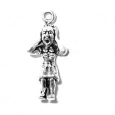 Charms. Sterling Silver, 12.0mm Width by 7.8mm Length by 26.5mm Height, Woman Screaming Charm. Quantity Per Pack: 1 Piece.