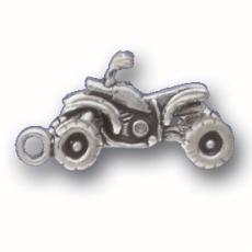 Charms. Sterling Silver, 12.3mm Width by 13.1mm Length by 22.2mm Height, ATV Charm. Quantity Per Pack: 1 Piece.