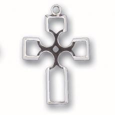 Charms. Sterling Silver, 20.7mm Width by 3.7mm Length by 29.4mm Height, Cross Charm. Quantity Per Pack: 1 Piece.