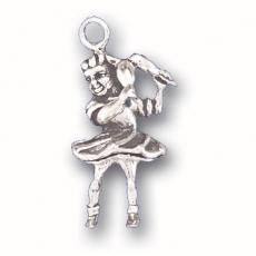 Charms. Sterling Silver, 12.1mm Width by 9.1mm Length by 24.5mm Height, Girl With Maracas Charm. Quantity Per Pack: 1 Piece.