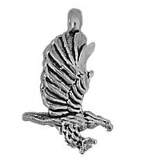 Charms. Sterling Silver, 7.2mm Width by 12.7mm Length by 18.9mm Height, Eagle Charm. Quantity Per Pack: 1 Piece.