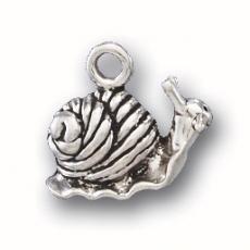 Charms. Sterling Silver, 16.6mm Width by 7.1mm Length by 13.3mm Height, Snail Charm. Quantity Per Pack: 1 Piece.