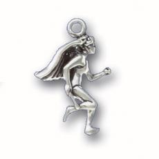 Charms. Sterling Silver, 10.2mm Width by 9.1mm Length by 22.5mm Height, Runner Angel Charm. Quantity Per Pack: 1 Piece.