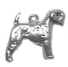 Charms. Sterling Silver, 17.0mm Width by 5.4mm Length by 15.2mm Height, Giant Schnauzer Dog Charm. Quantity Per Pack: 1 Piece.