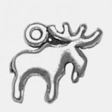 Charms. Sterling Silver, 13.9mm Width by 2.4mm Length by 11.5mm Height, Moose Charm. Quantity Per Pack: 1 Piece.