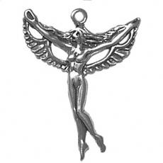 Charms. Sterling Silver, 23.7mm Width by 2.0mm Length by 31.8mm Height, Fairy Charm. Quantity Per Pack: 1 Piece.