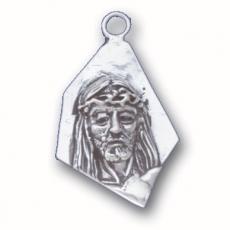 Charms. Sterling Silver, 18.6mm Width by 5.0mm Length by 29.7mm Height, Jesus Charm. Quantity Per Pack: 1 Piece.