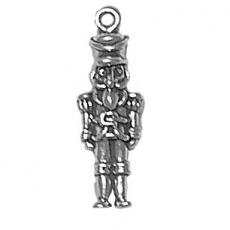 Charms. Sterling Silver, 7.9mm Width by 5.2mm Length by 24.0mm Height, Nutcracker Charm. Quantity Per Pack: 1 Piece.