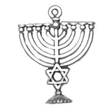 Charms. Sterling Silver, 16.9mm Width by 6.5mm Length by 21.8mm Height, Menorah Charm. Quantity Per Pack: 1 Piece.