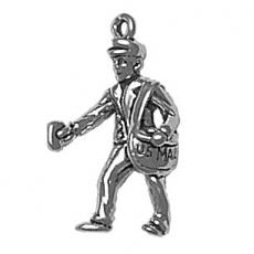 Charms. Sterling Silver, 7.2mm Width by 10.8mm Length by 23.6mm Height, Mailman Charm. Quantity Per Pack: 1 Piece.