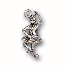 Charms. Sterling Silver, 9.8mm Width by 7.9mm Length by 23.6mm Height, Dancing Scotsman Charm. Quantity Per Pack: 1 Piece.