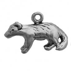 Charms. Sterling Silver, 18.5mm Width by 7.8mm Length by 10.7mm Height, Badger Charm. Quantity Per Pack: 1 Piece.