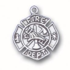 Charms. Sterling Silver, 20.3mm Width by 1.3mm Length by 24.2mm Height, Fire Department Charm. Quantity Per Pack: 1 Piece.