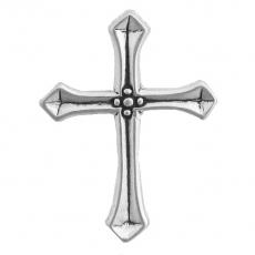 Charms. Sterling Silver, 26.3mm Width by 5.2mm Length by 34.1mm Height, Cross Pendant. Quantity Per Pack: 1 Piece.