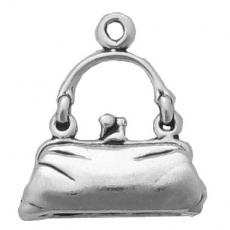 Charms. Sterling Silver, 17.4mm Width by 6.0mm Length by 19.1mm Height, Purse Charm. Quantity Per Pack: 1 Piece.