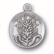 Charms. Sterling Silver, 17.2mm Width by 1.9mm Length by 21.4mm Height, Flower Disc Charm. Quantity Per Pack: 1 Piece.